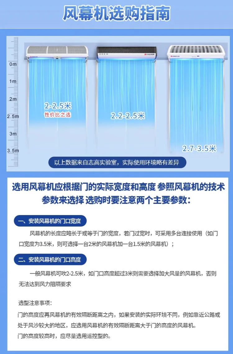 220V Chigo Commercial Silent Air Curtain Machine for Restaurants Shops Supermarkets Cold Storage Wind Barrier BE