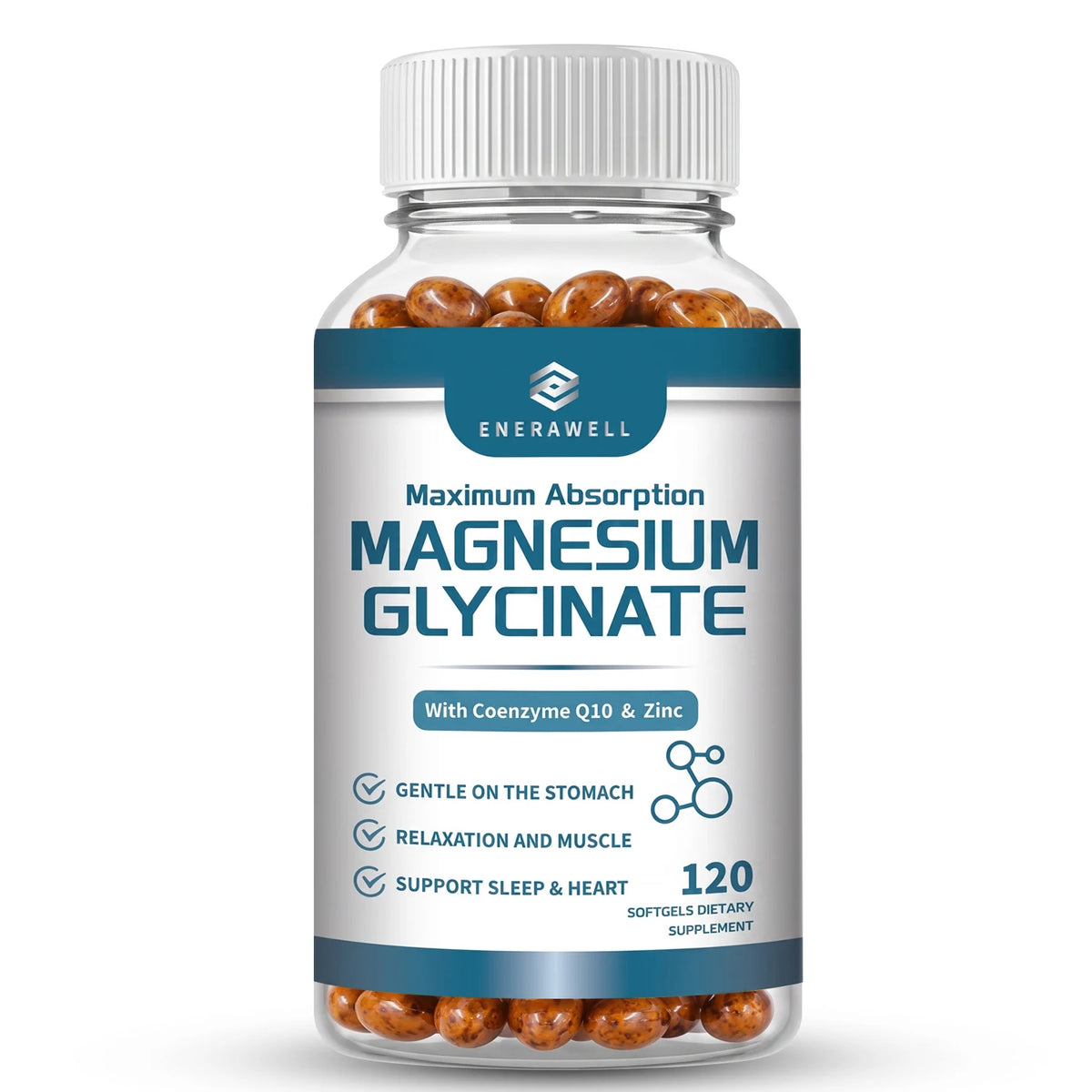 Magnesium Glycinate 500mg Nutritional Supplement Supports Nervous System Bone & Muscle Health Supports Calm Mood & Body Relaxation for Daily Wellness
