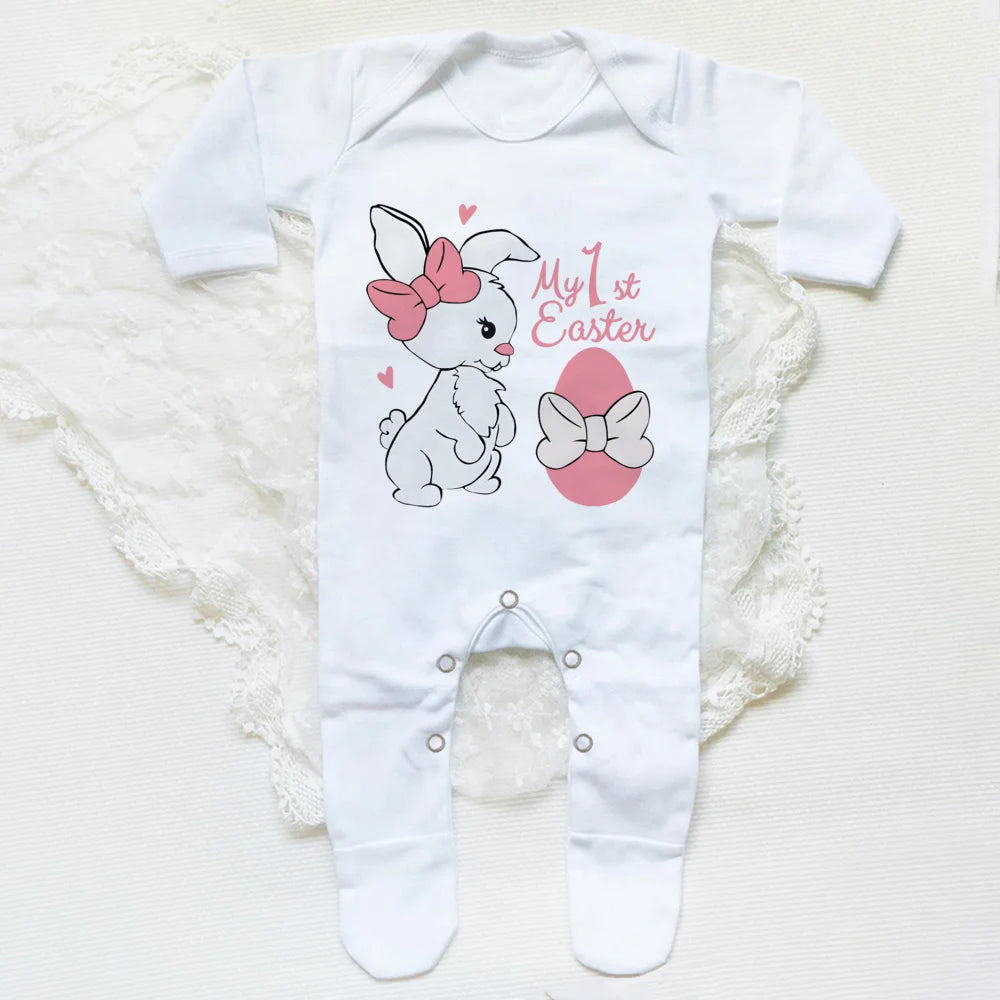 My First Easter Print  Baby Sleepsuit Newbron Babygrow Sleepsuit Baby Girl/ Boy Clothing Infant Easter Day Present  Bodysuits