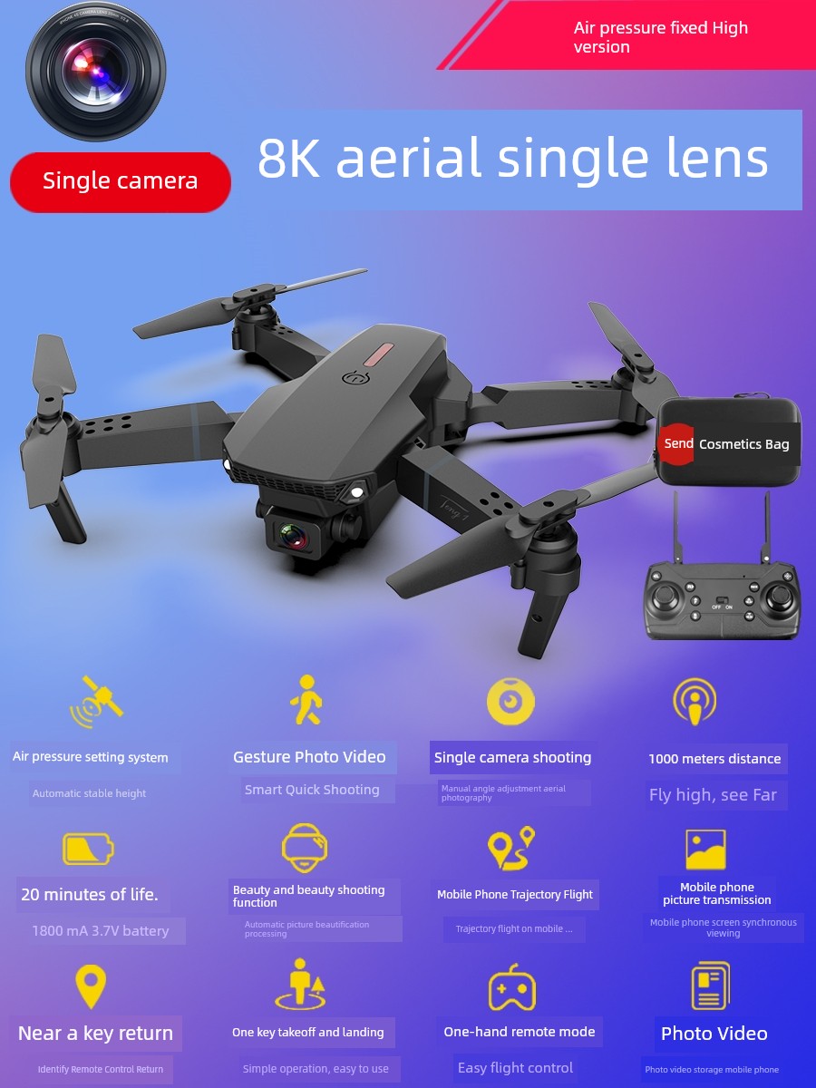 2025 New Arrival Remote Control Aircraft Kids UAV Toy Professional HD Aerial Photography Small Self-Contained Screen for Primary School Students