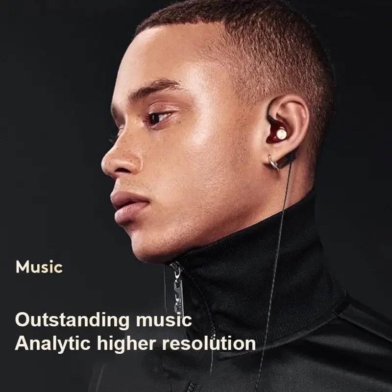 Dynamic HiFi Wired Earphone In Ear Monitor Sport Headphones Bass Stereo Gaming Noise Cancelling Headset Music Earbuds With Mic