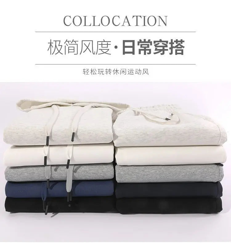 2026 Men's New Straight-Leg Casual Suit Trendy Hooded Sweatshirt and Sweatpants Loose Fit Versatile Casual Autumn Sports Suit