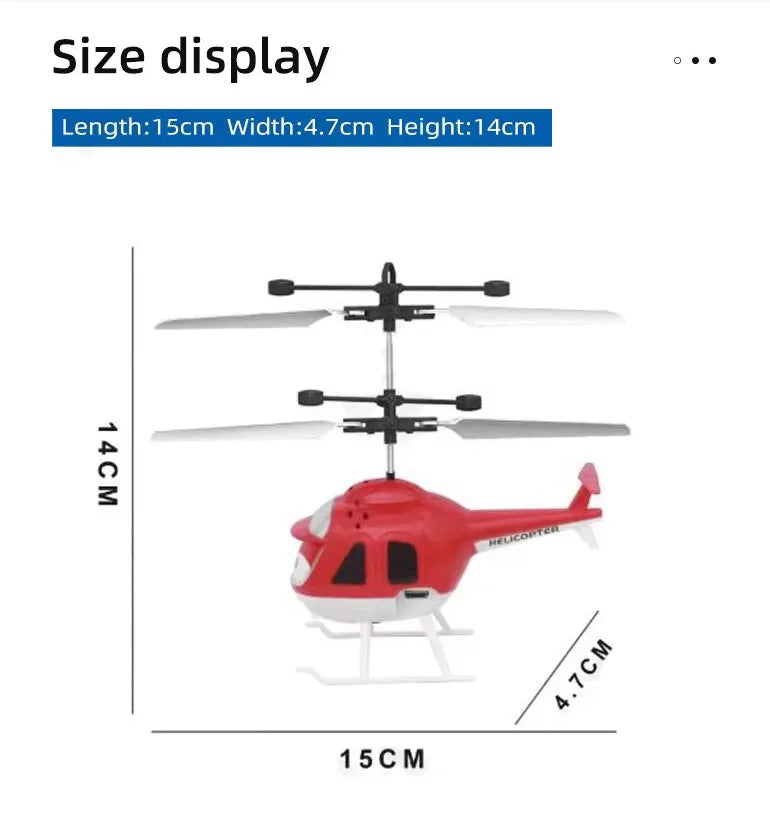 Mini Electric Airplane Toy for Kids with Remote Control Infrared Sensor Hand Induction Helicopter Flying Drone Toy