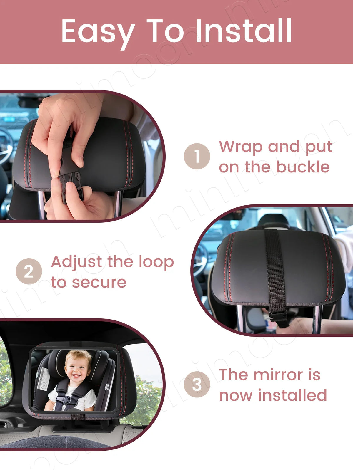 New Style Wide-Angle Baby Car Mirror, Square Rear Seat Safety Monitor for Baby & Child