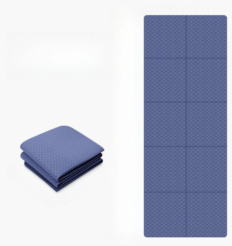 TPE Folding Yoga Mat Sports Anti Slip Shock-absorbing Fitness Folding Mat High-density 6mm Portable Belt Wear-resistant Rest Mat
