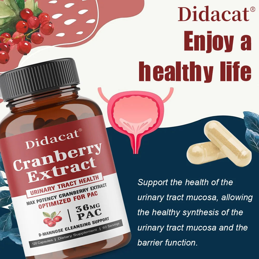 36 mg PAC from Superior Cranberry Juice Extract - Plus D-Mannose,Supports Urinary Tract Health,Cranberry Capsules for Women