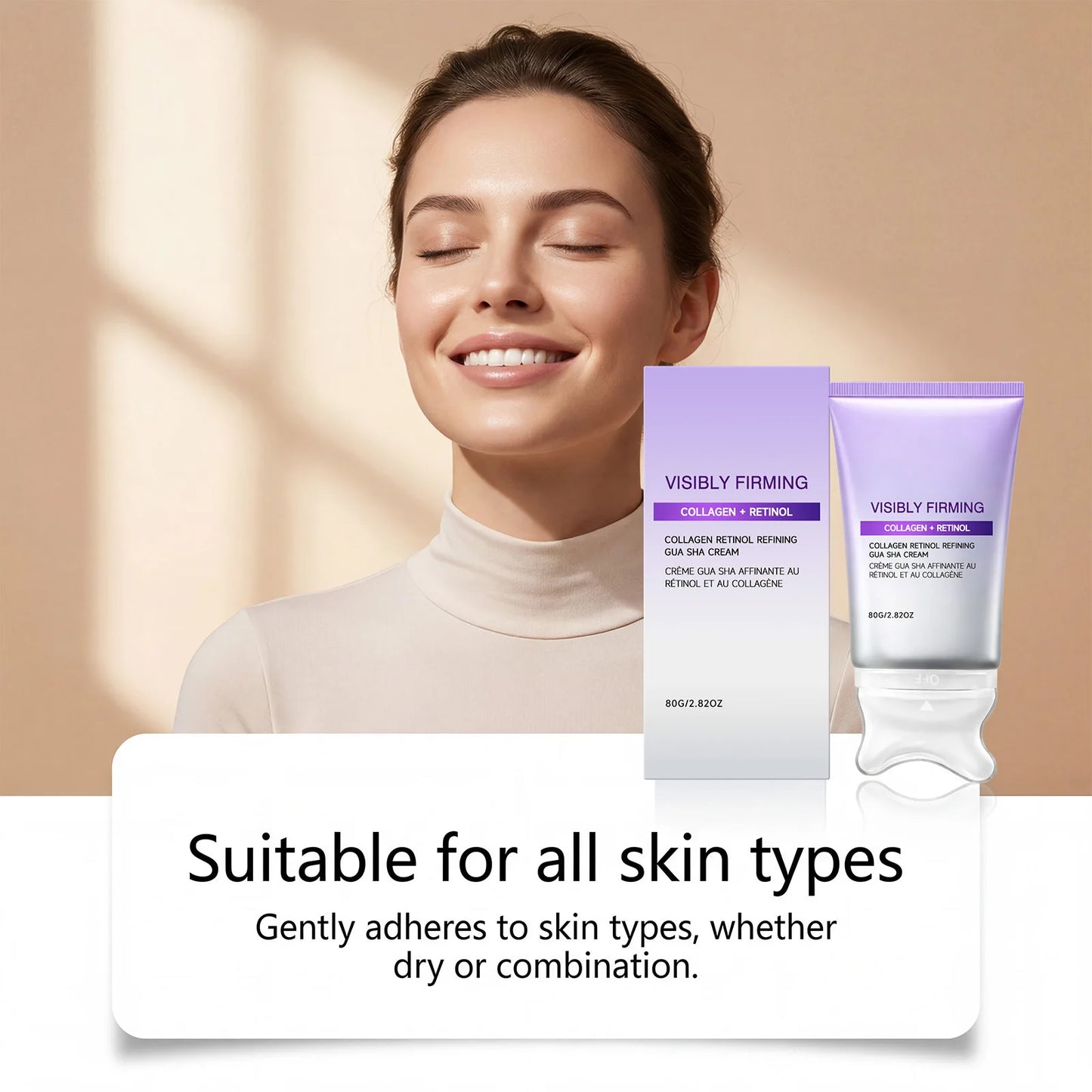 Instant Lifting Face Cream Sculpting Contour Gua Sha Cream Retinol Collagen Lift Sagging Skin Face Cheek Neck Scraping Therapy