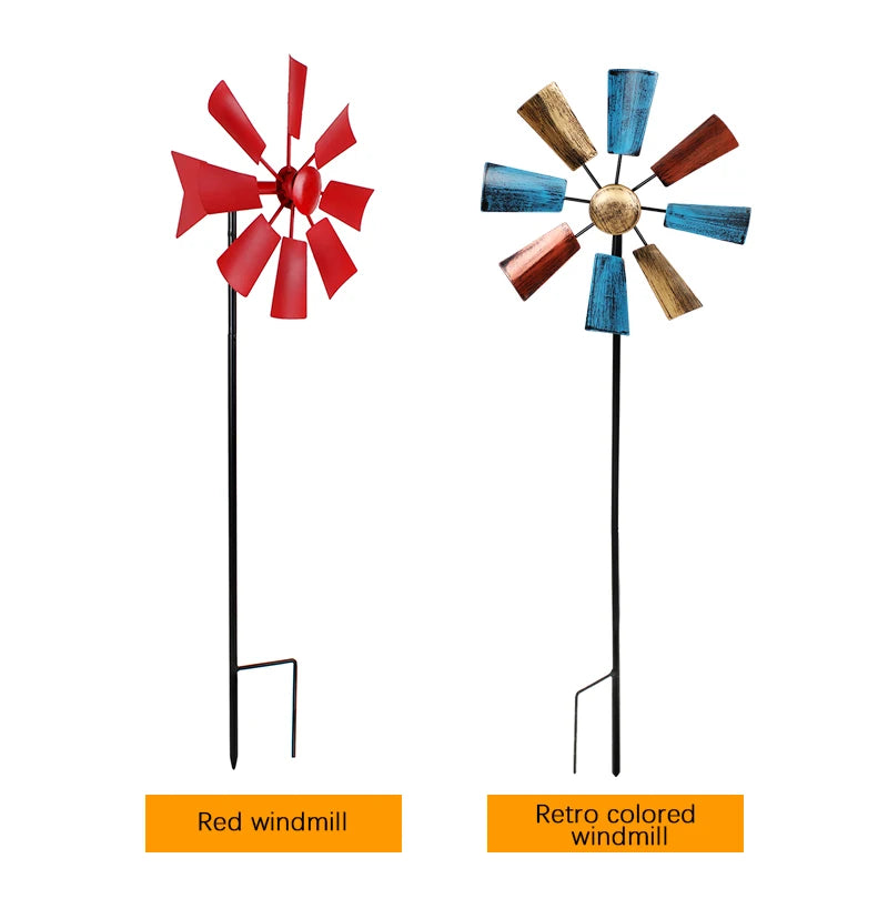 1PCS Creative Metal Rotating Windmill Outdoor Decoration Wrought Iron Windmill Pastoral Decoration Garden Courtyard Arrangement