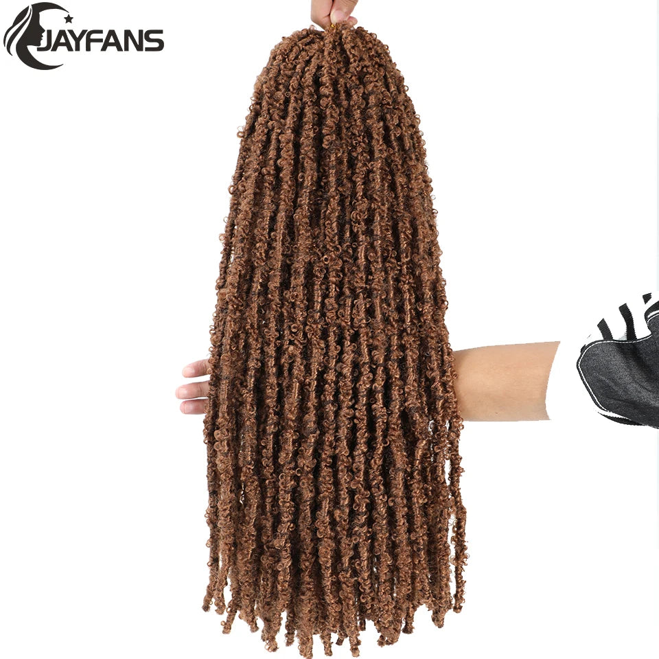 18 24 Inch Butterfly Locs Crochet Hair Extensions Synthetic Distressed Butterfly Soft Locs Crochet Braids Hair for Black Women