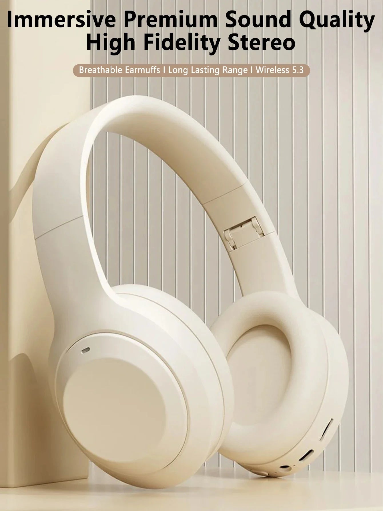 M5 Wireless Headset Bluetooth5.3 HiFi Stereo Earphones Noise Cancelling Gaming Headband Foldable with Mic Earbuds