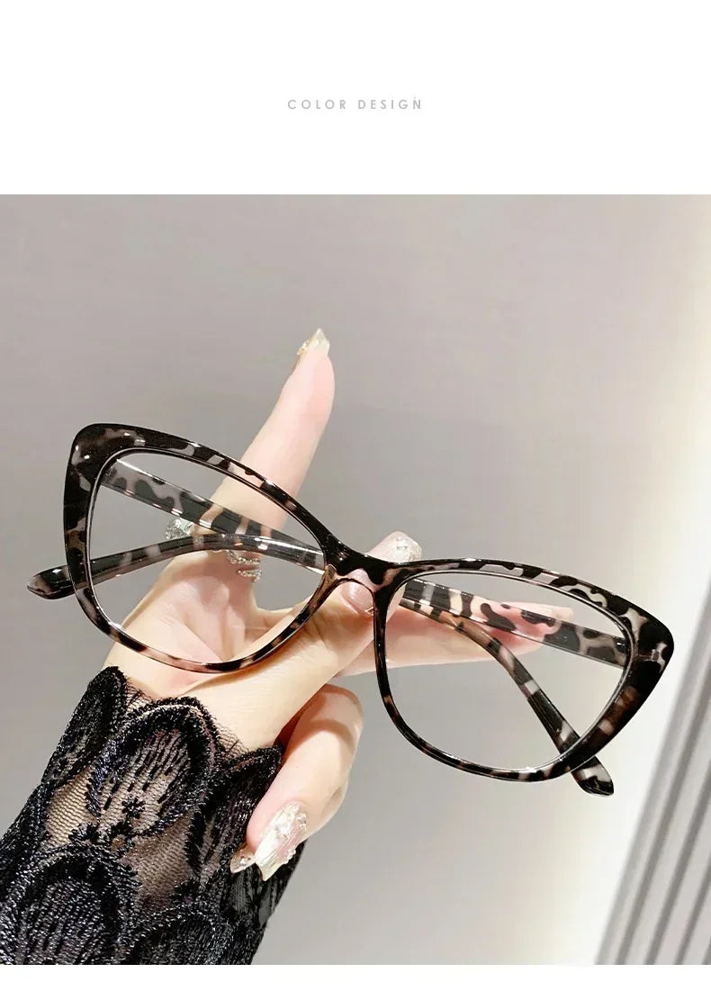 Fashion Ladies Reading Glasses Women Men Trendy Luxury Design Presbyopia Eyeglasses Cat Eye Anti-blue Light Eyewear for Female