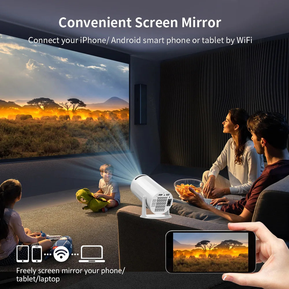 Salange Smart Projector Coolita TV OS with 1000+ Free Channels WiFi6 BT5 Native 720P Support 1080P Video Projector Home Cinema