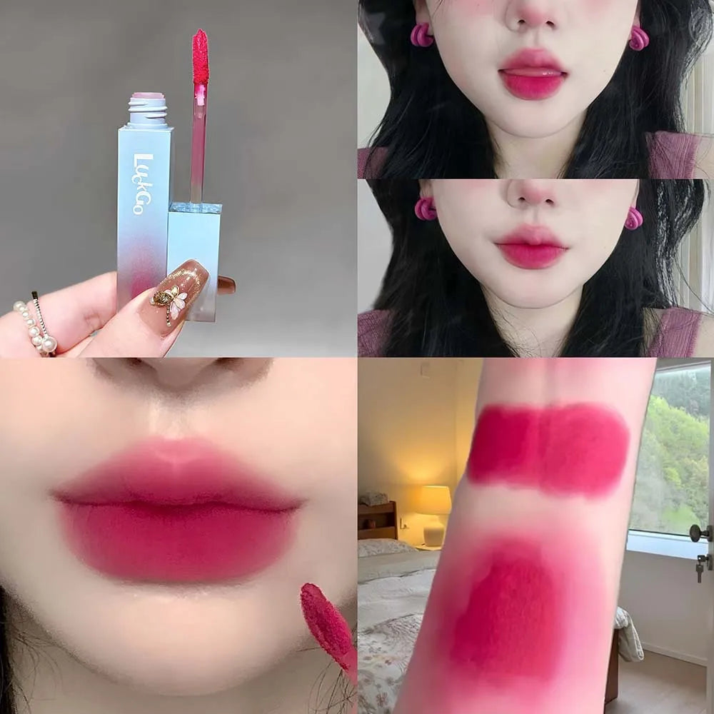 1Pc Nude Matte Lip Mud Waterproof Non-stick Pink Liquid Lipstick Long Lasting Highly Pigmented Lipgloss Tint Korean Cosmetics
