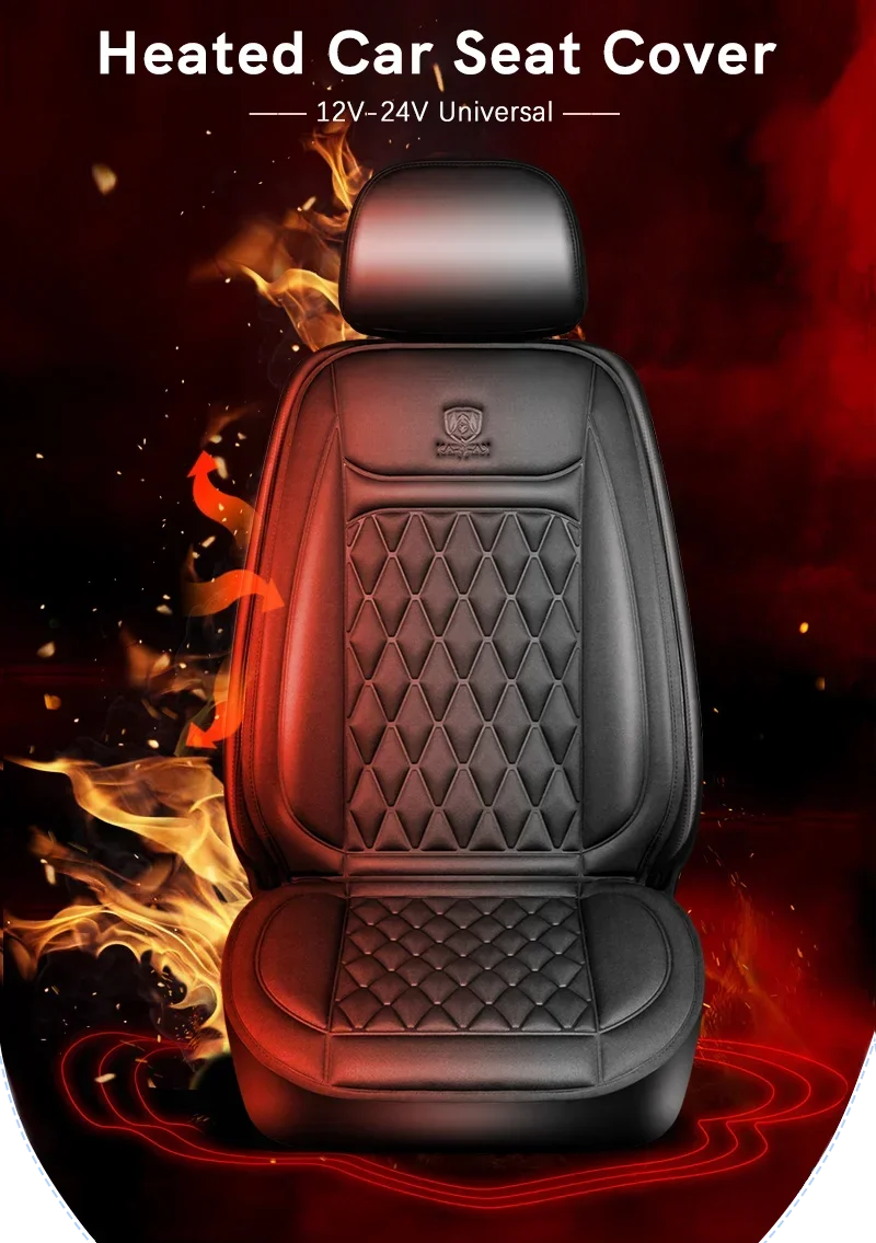 12-24v Heated Car Seat Cover 30' Fast Car Seat Heater Cloth/Flannel Warmed Heated Car Seat Protector 25W Heating Cover