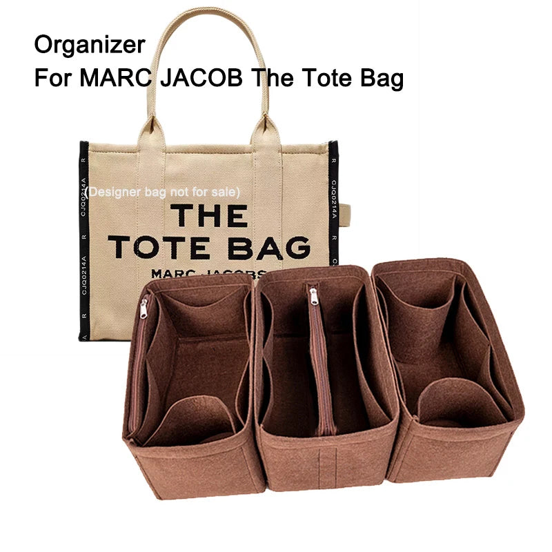 Purse Organizer Insert Handbags Liner Inner Pouch With Zipper Perfect for For Marc Jacobs The Tote Bag