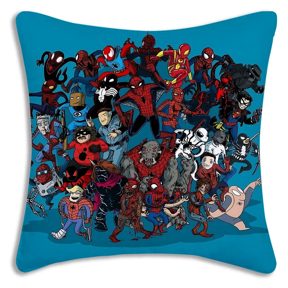 Black White Cool Pillow Covers Sofa Decorative Home HOT Marvels Spiders Man Double-sided Printing Short Plush Cute Cushion Cover