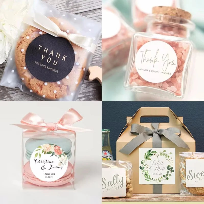 500PCS Custom Stickers and Customized Logo Wedding Birthday Baptism Stickers DIY Your Own Logo Stickers Personalize Stickers