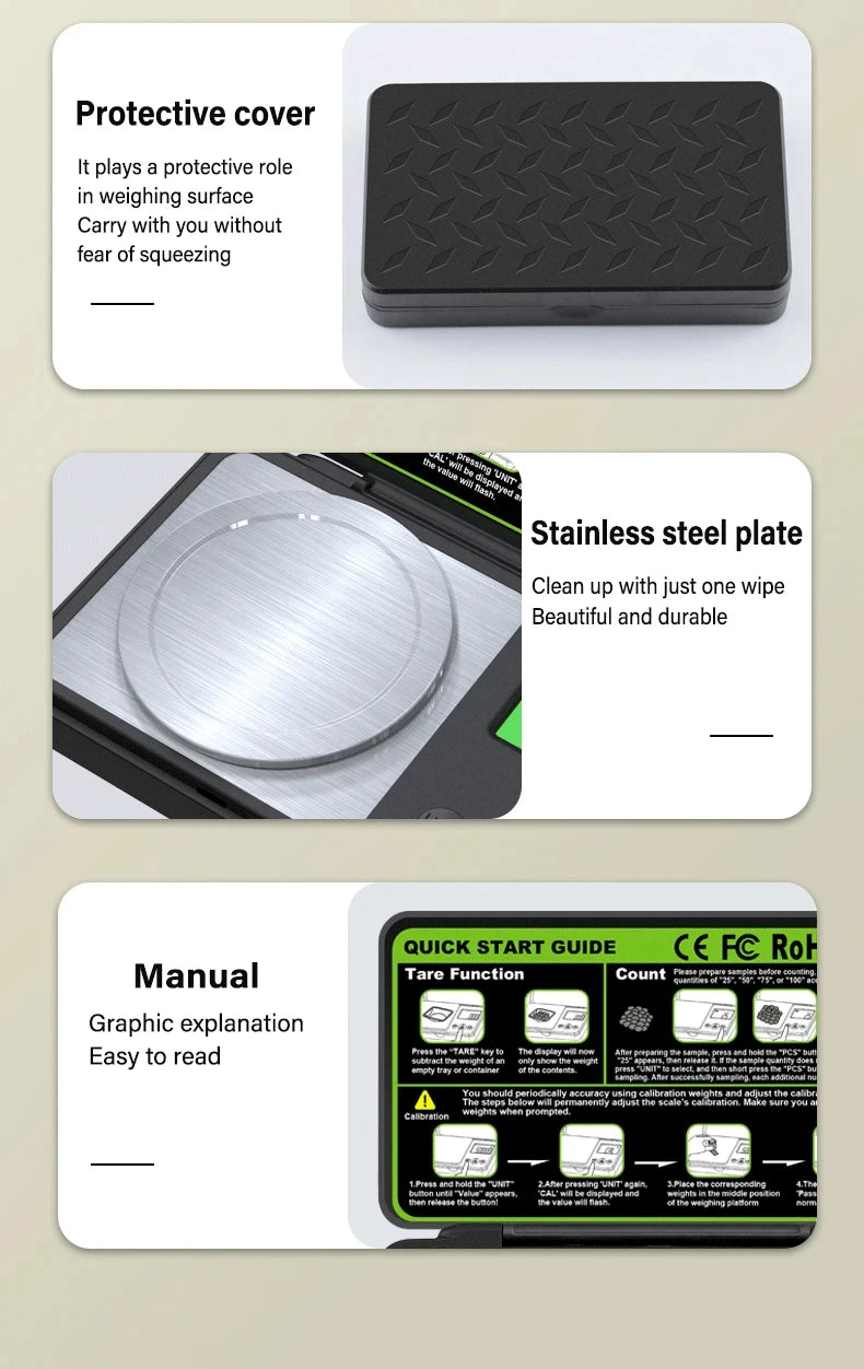 Mini Digital Scale Jewelry Milligram Scales Portable Kitchen Baking Scale 100g 0.001g High Accuracy Milligram Scall Transition