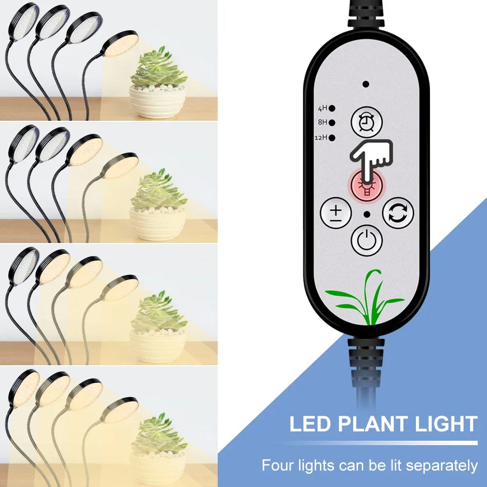 Full Spectrum LED Grow Light USB Plant Fill Lamp 5V Dimmable Timing Auto On/Off Indoor  Seeds Hydroponics Vegs Cultivation Lamps
