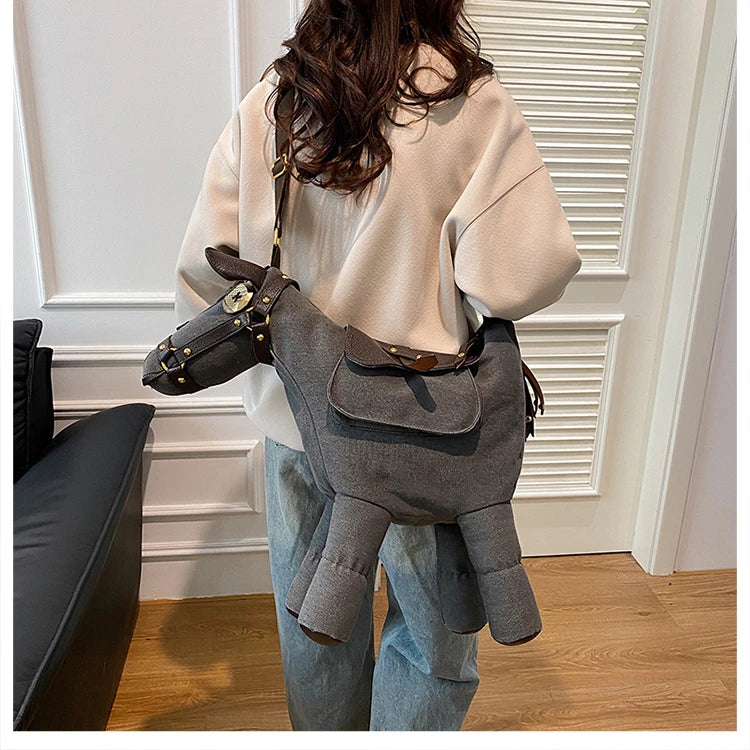 Sense of Luxury Personality Super Cool Crossbody Bags for Women Hot Trendy 2026 New Style Fashionable Canvas Pony Shoulder Bags
