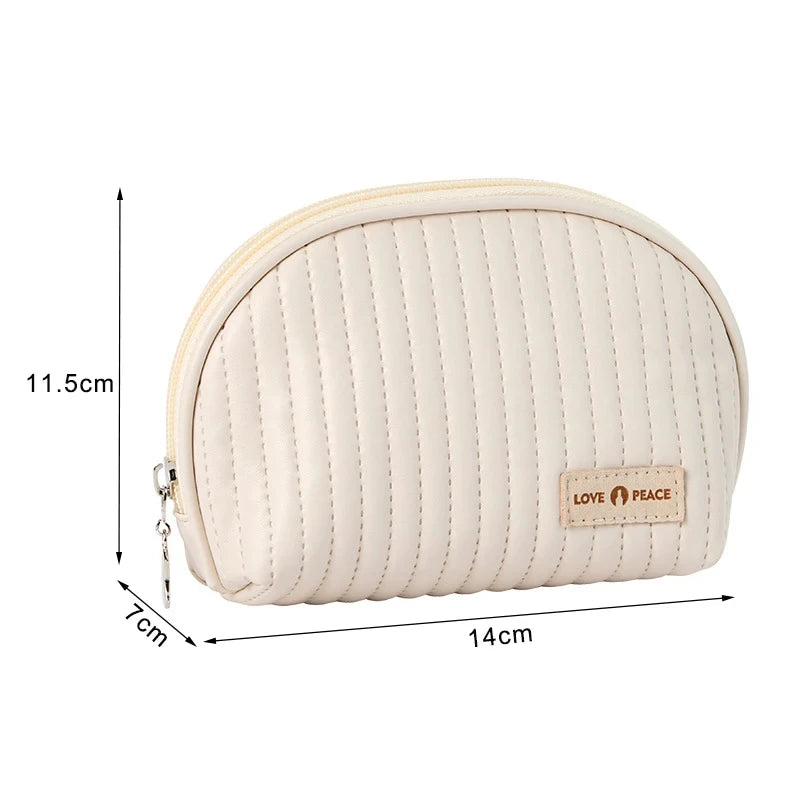 Girl Leather Makeup Bag Women Portable Cosmetic Bag Outdoor Waterproof Toiletries Organizer Female Beauty Bags Makeup Organizer