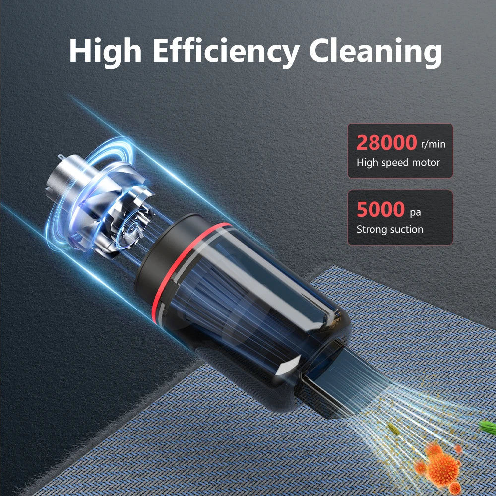 Carsun 5000Pa Wired Car Vacuum Cleaner - Portable Compact for Efficient In-Car Cleaning