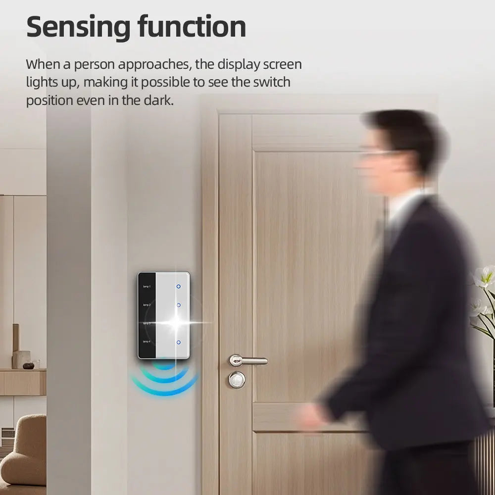 Zemismart DIY Name Switch Zigbee Smart Display Screen Touch Light Switch US Type Works with Tuya Alexa Google Home Voice Control