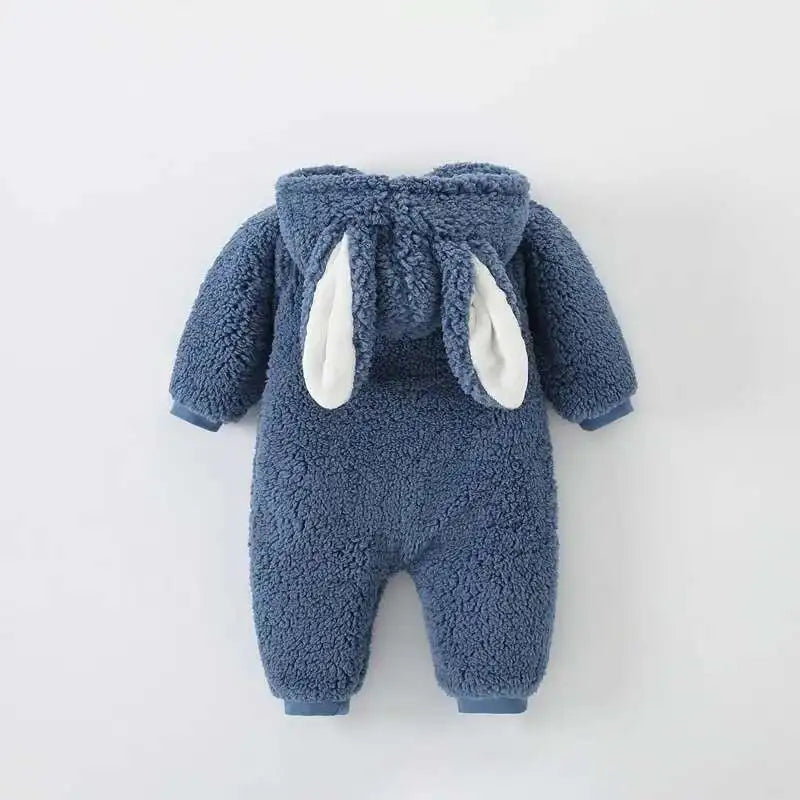 Newborn Baby Winter Warm Romper Girl Overall Polar Fleece Clothes Boys Jumpsuit Costume Infant Rabbit Pajamas Jacket 3-12 Month