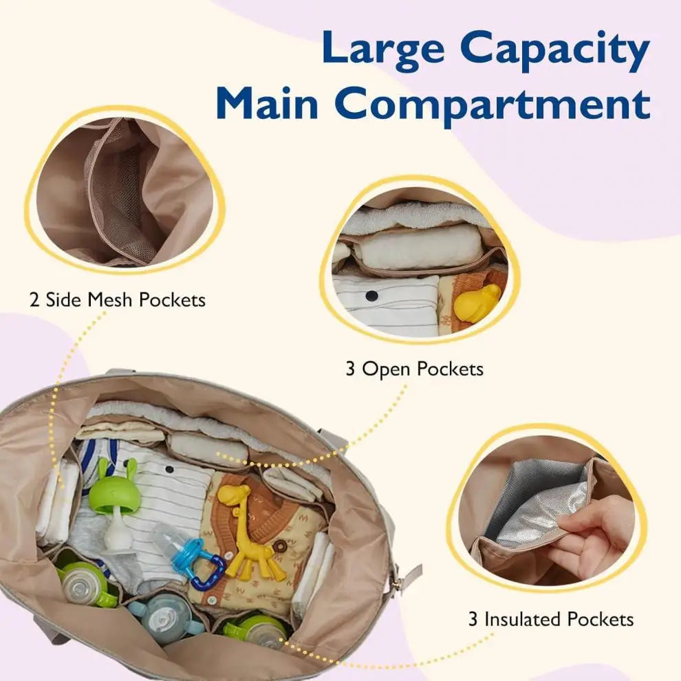 New Mommy Diaper Bag Large Capacity Organizer For Baby Diapersr Stroller Hanging Bags Maternity Women Fashion Tote Lightweight
