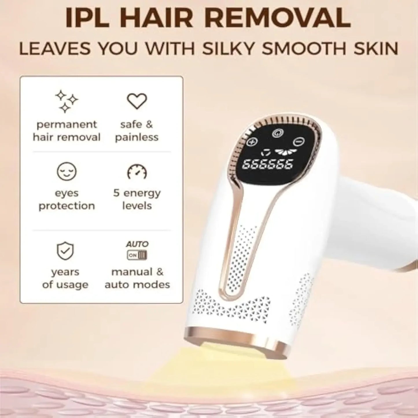 990000 Flashes IPL Laser Hair Removal Device Painless Permanent Hair Remover for Body Bikini Face with Salon Quality Results at