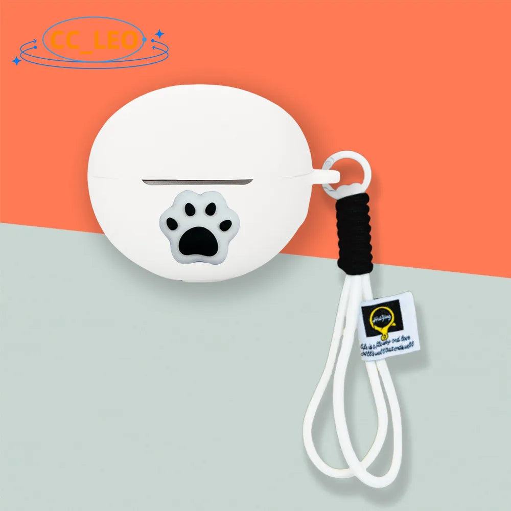 For Honor Choice EarBuds Clip Case Cute Lanyard Pendant Cartoon Cat Suitable for Honor Choice EarBuds Clip Protective Cover