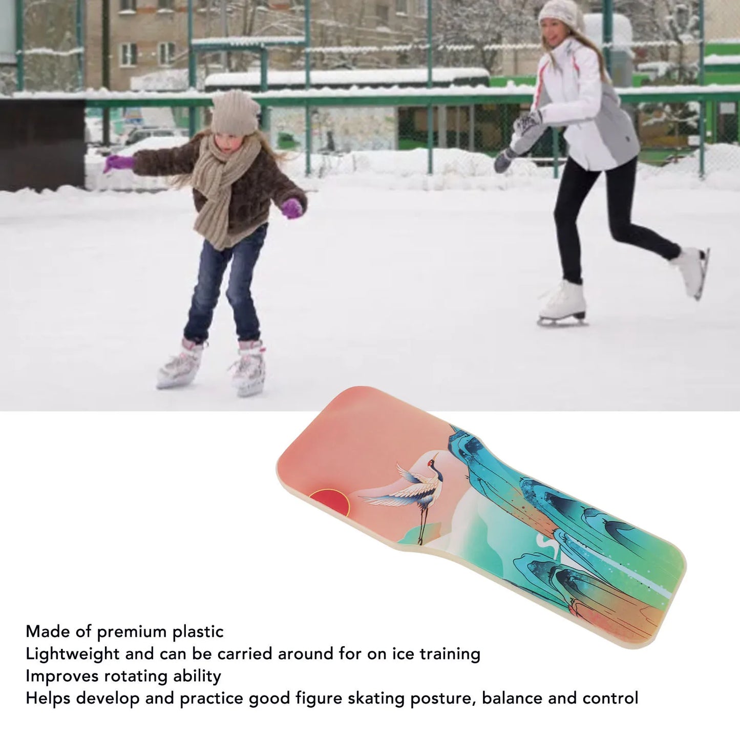 Ice Skating Warm Up Tool Lightweight Plastic Stylish Balance Training Ice Skating Turning Board Portable for Practice