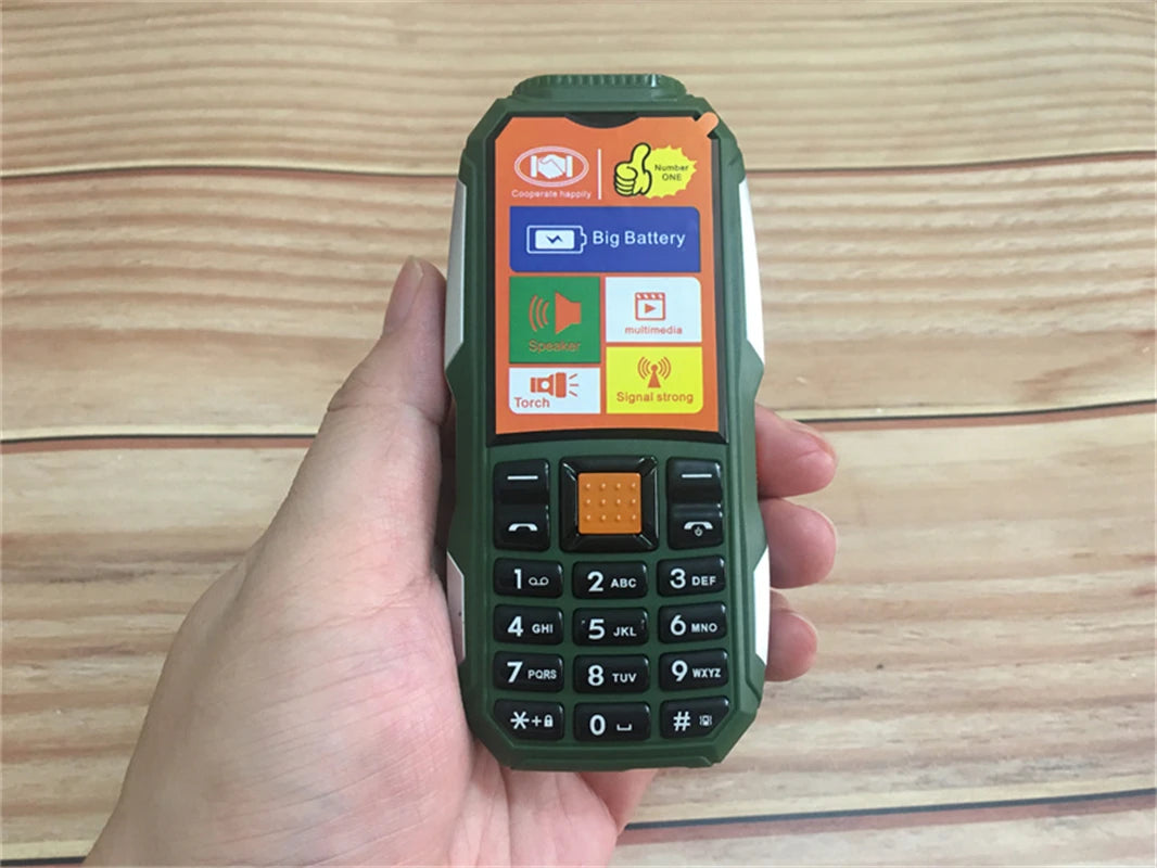 Mini Rugged Mobile Phone, 1.8", Push Button,Dual Sim, BT,Dual Flashlight, MP3,Wireless FM,BigHorn Dustproof Shockproof CellPhone