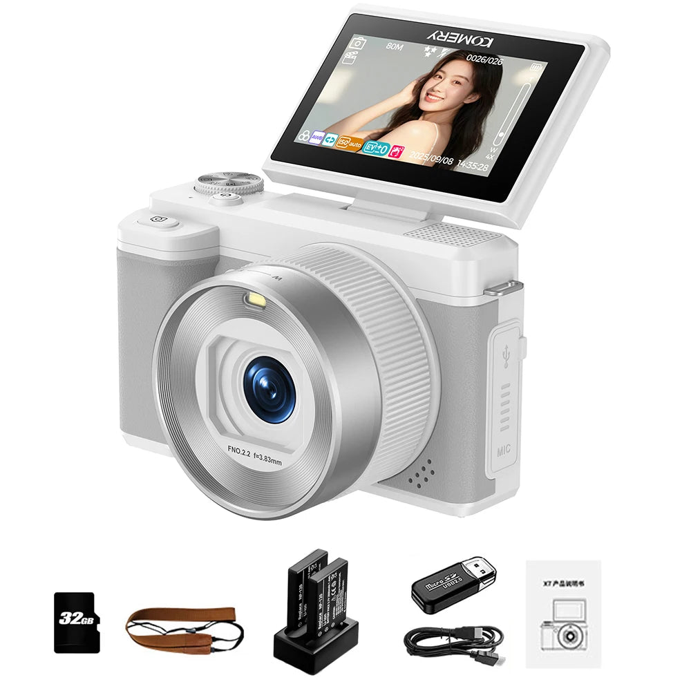 5K Digital Camera Auto Focus 80MP Vlogging Camera for YouTube and Anti-Shake Video Camera with Flash Dual Lens Selfile Camcorder