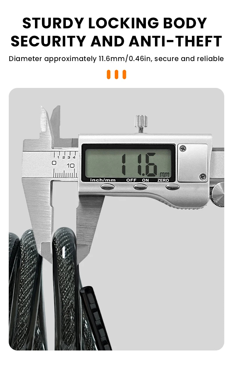 BUCKLOS 5 Digit Anti-theft Bike Password Lock Bicycle Cable Lock Steel Cable Motorcycles Locks 1.2M Zinc Alloy E-Bike Locks