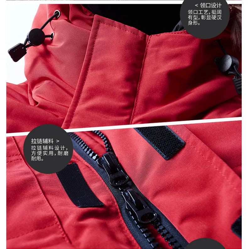 -30 C FIT Plus Thick Velvet Down & Parka coat 6XL 7XL 8XL  winter jacket men waterproof windproof chaquetas hombre