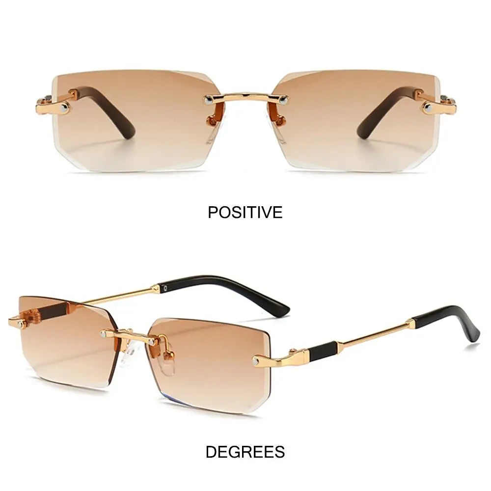 Trendy Rimless Rectangle Sunglasses Personalized Jelly Colored Frameless Sun Glasses Retro Shades Fashion Travel UV400 Eyewear