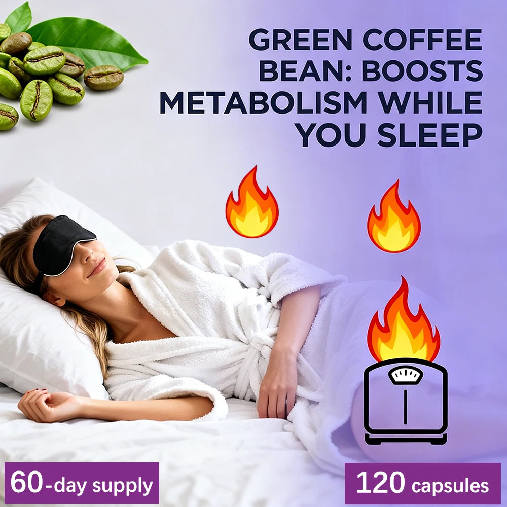Nighttime Fat Burner Support Capsules, Supports Gentle Metabolism, Digestive Wellness & Restful Sleep, Natural Supplement