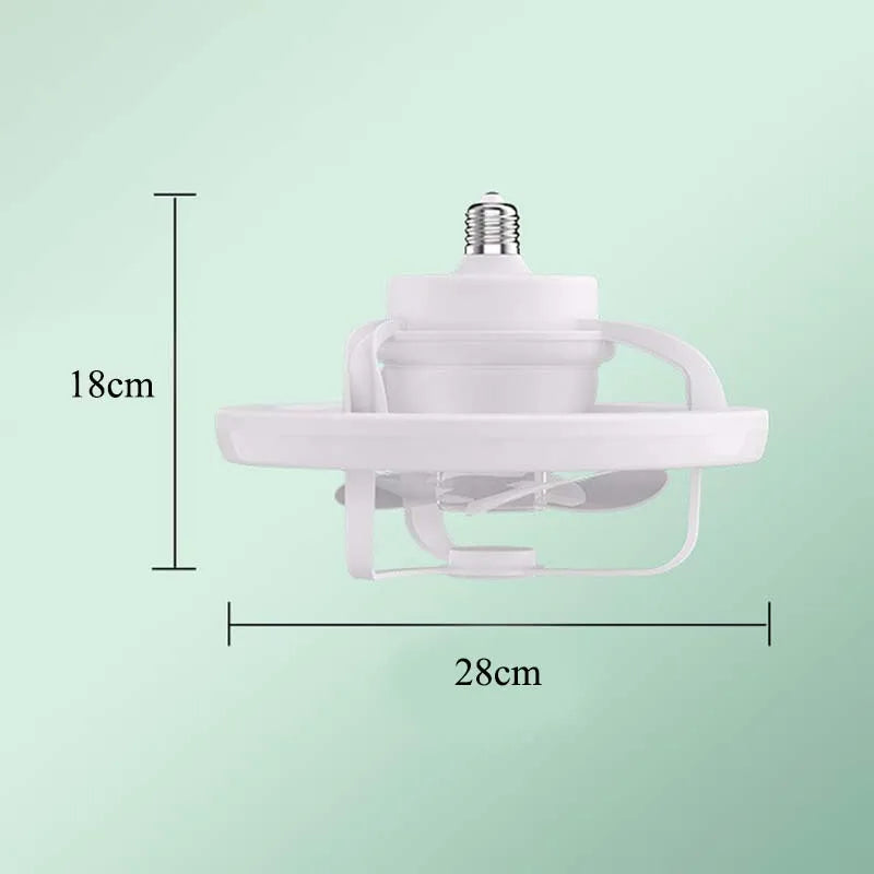 360° Shaking Head Fan Light E27 Universal Screw Head Remote Control Fan Lamp RGB 16 Color Light 360 ° Shaking Head Ceiling Fan