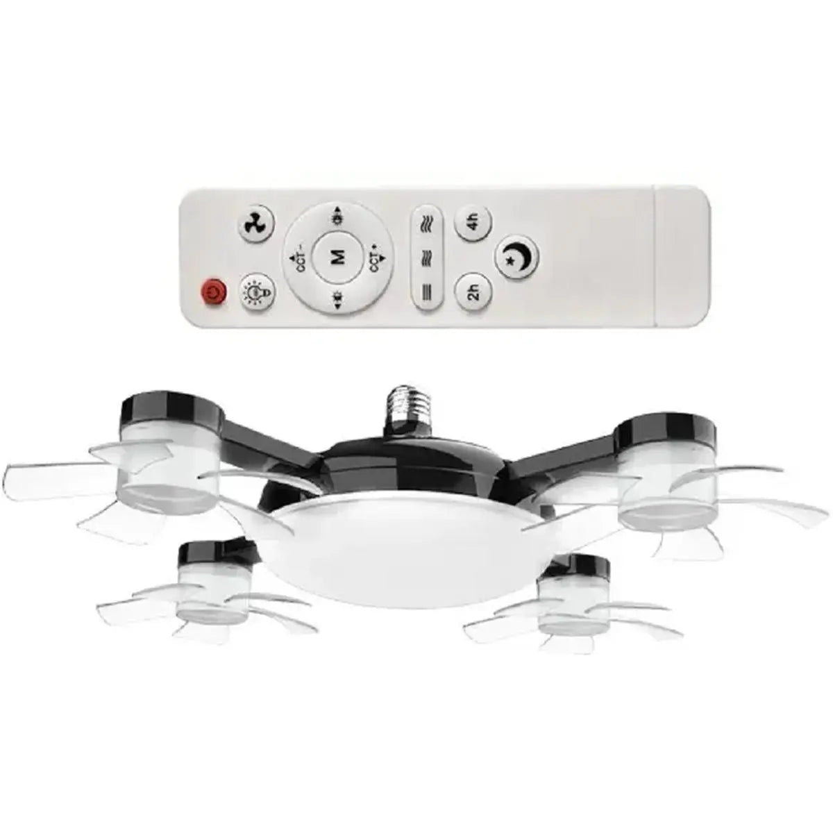 KEOL-Drone Design Fan Light 2-In-1 Ceiling Fan Light 60W Remote Control For Living Room For Entrance Hall Family Corridor