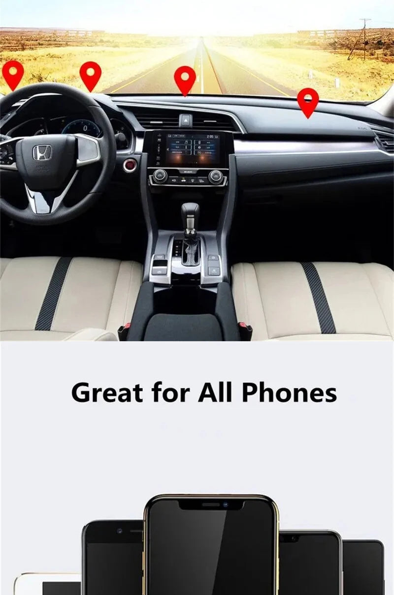 Creative Dual Axis Alloy Magnetic Car Bracket 720° Rotation Double Ball Magnetic Phone Holder for Any Model Phone