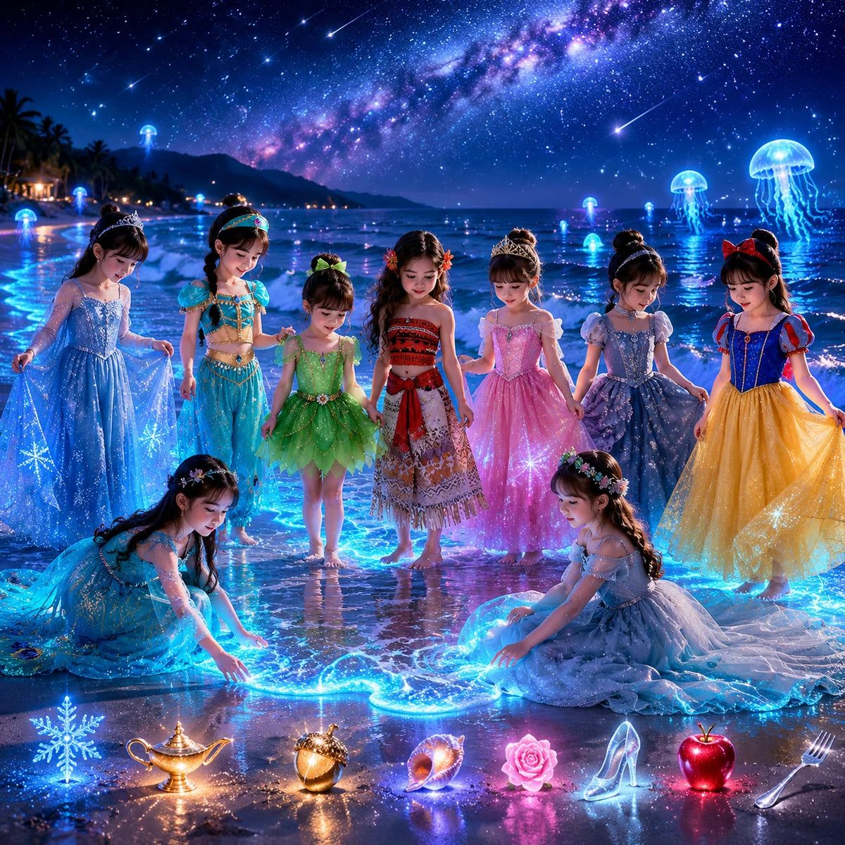 Halloween Birthday Dress Cinderella Snow White Aurora Rapunzel Princess Costume for Girls Kids 2-8Y