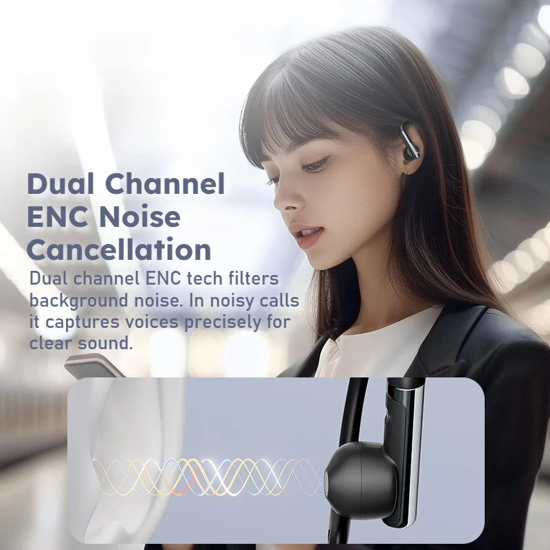 Sansui W33 Spatial Audio Bluetooth 5.4 Earphones ENC Noise Canceling Bluetooth Headphone in-Ear OWS Wireless Sports Headsets