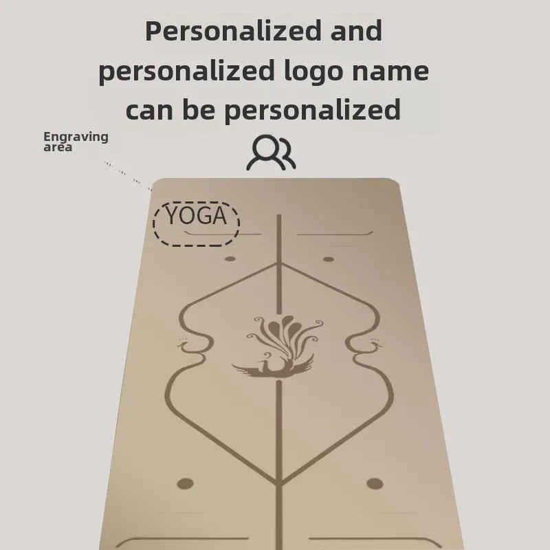 5mm Thick Yoga Mat 2025 - Women's Natural Rubber & PU, Anti-Slip Home Fitness Mat with Custom Design