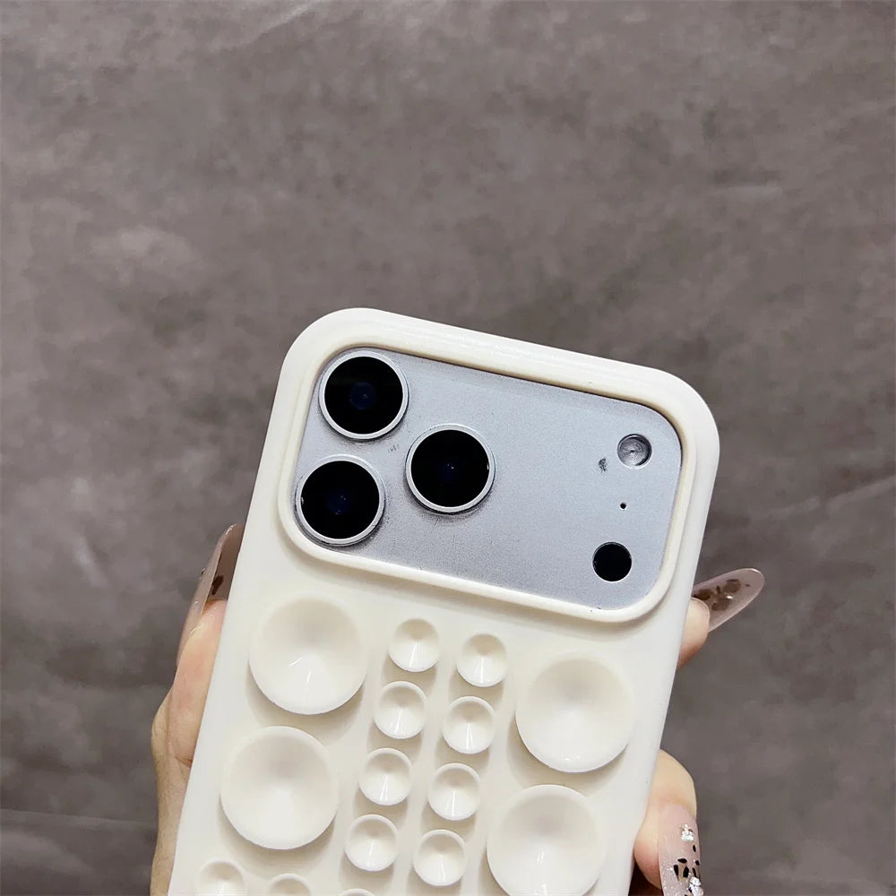 Circular Suction Cup Silicone Phone Case for iPhone 17 16 Pro 15 14 13 Max Adsorption Strong Multi Function Shockproof Cover