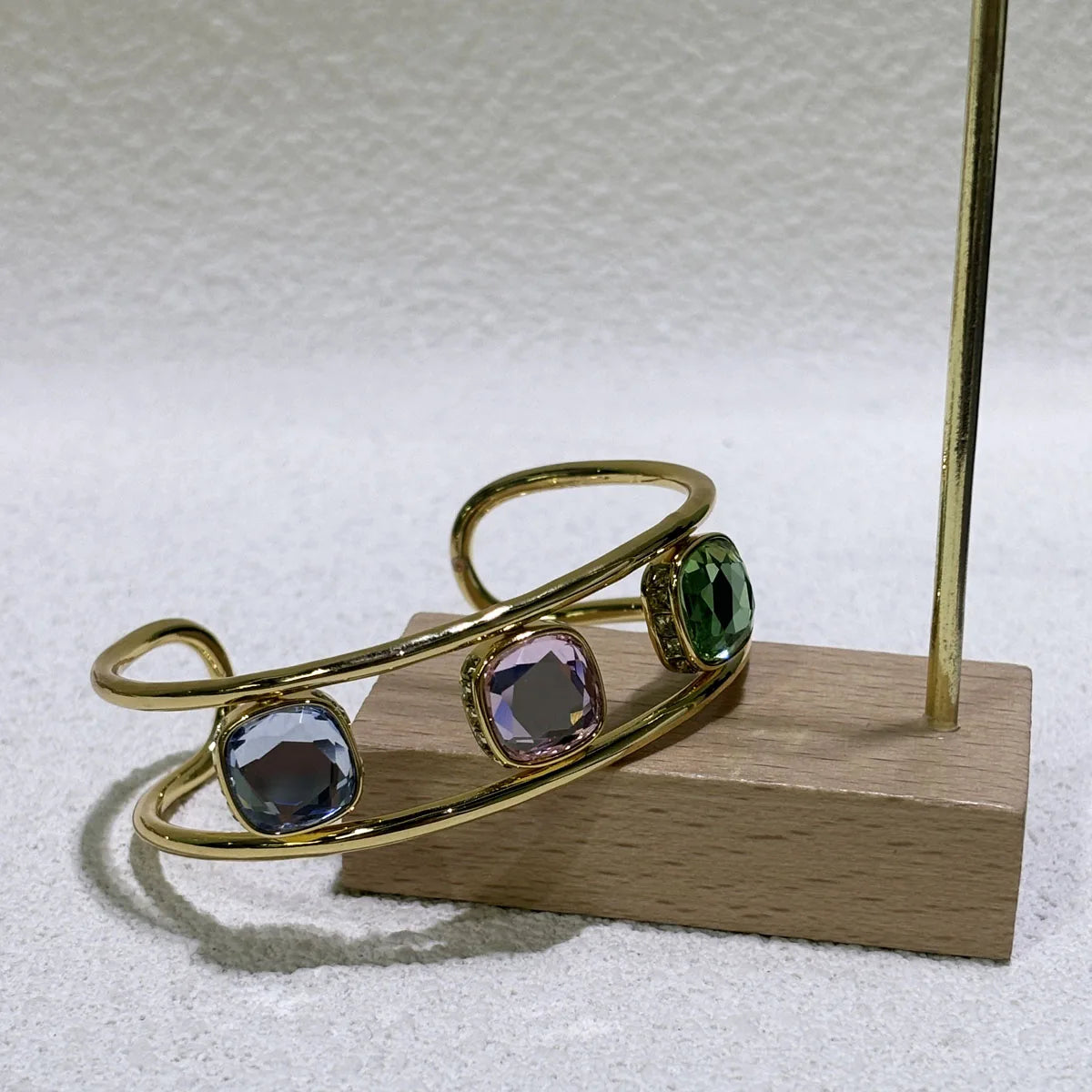 Original 2025 Candy Earrings Necklace Bracelet Fine Jewelry Set Women Geometric Cube Candy Double-Sided Crystal Jewelry