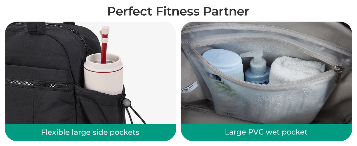 BAGSMART Women Duffle Bag for Travel with Wet Pocket Lightweight Water Resistant Carry on Weekender Gym Bag