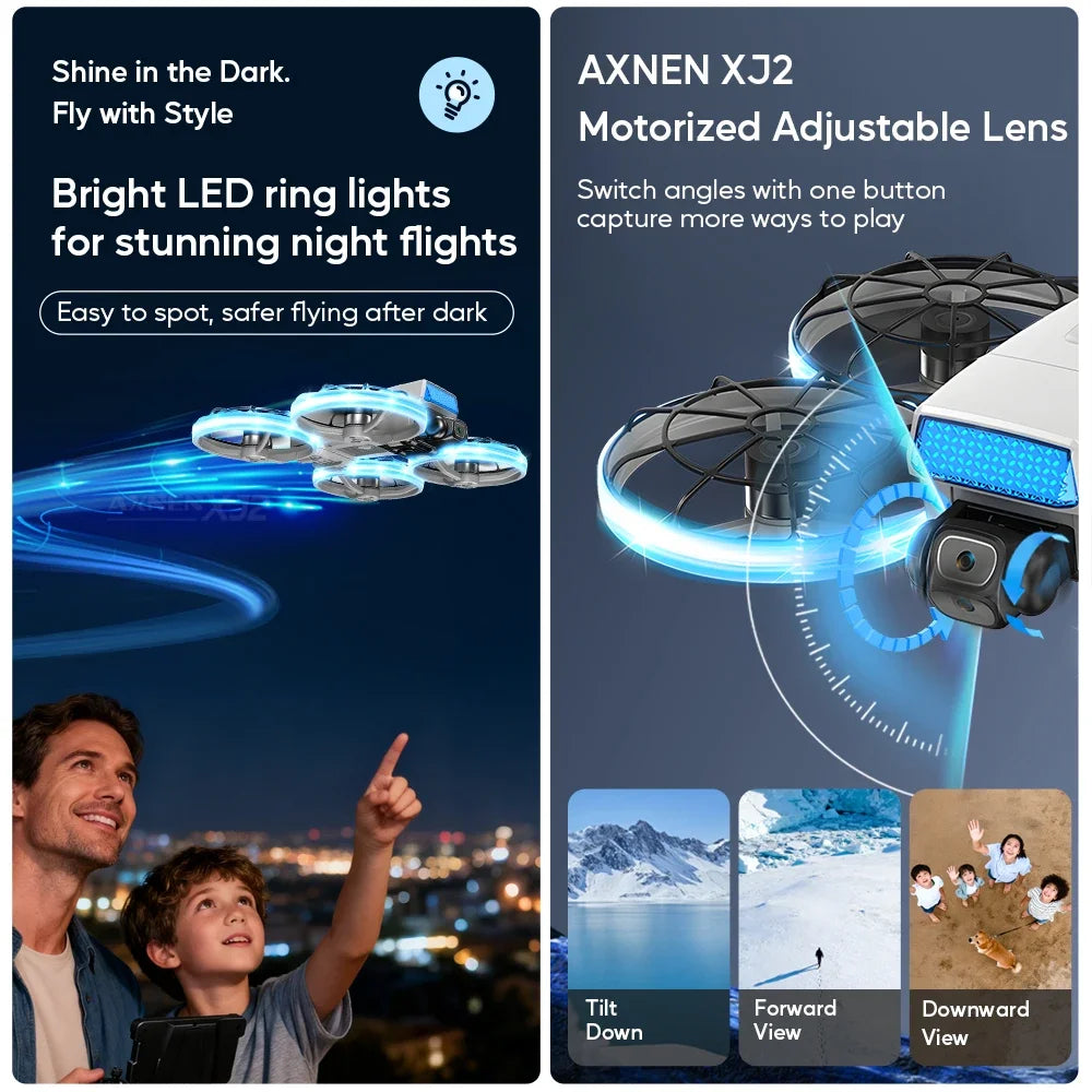 XJ2 Mini Drone 8K HD Camera, Foldable Brushless RC Quadcopter, Remote Control Toy for Kids Teens Beginners Gift Drone