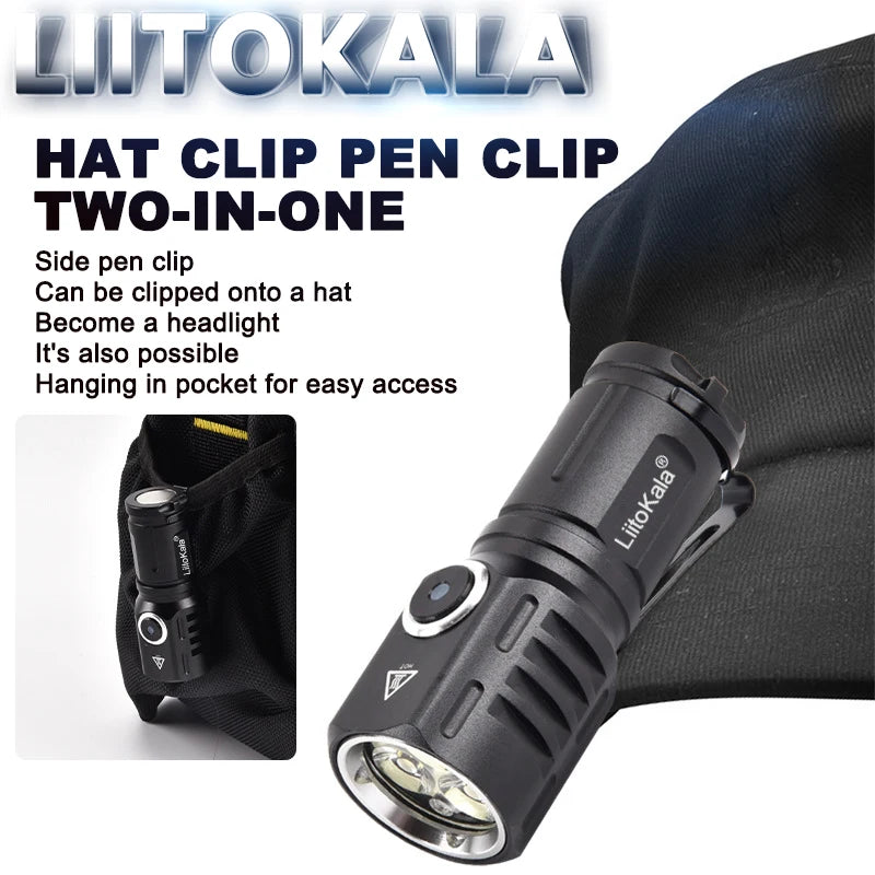 LiitoKala LF-536 LF-535 LED white laser Mini Flashlight 16340 700mAh Rechargeable Battery