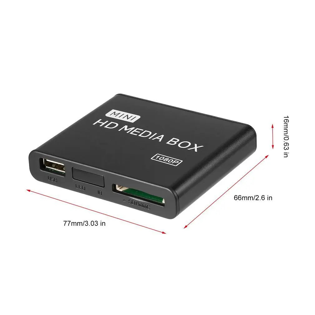 Hot 1080P Media Player Mini HDD Media Box TV Box Video Multimedia Player Full HD With SD MMC Card Reader 100Mpbs EU Plug